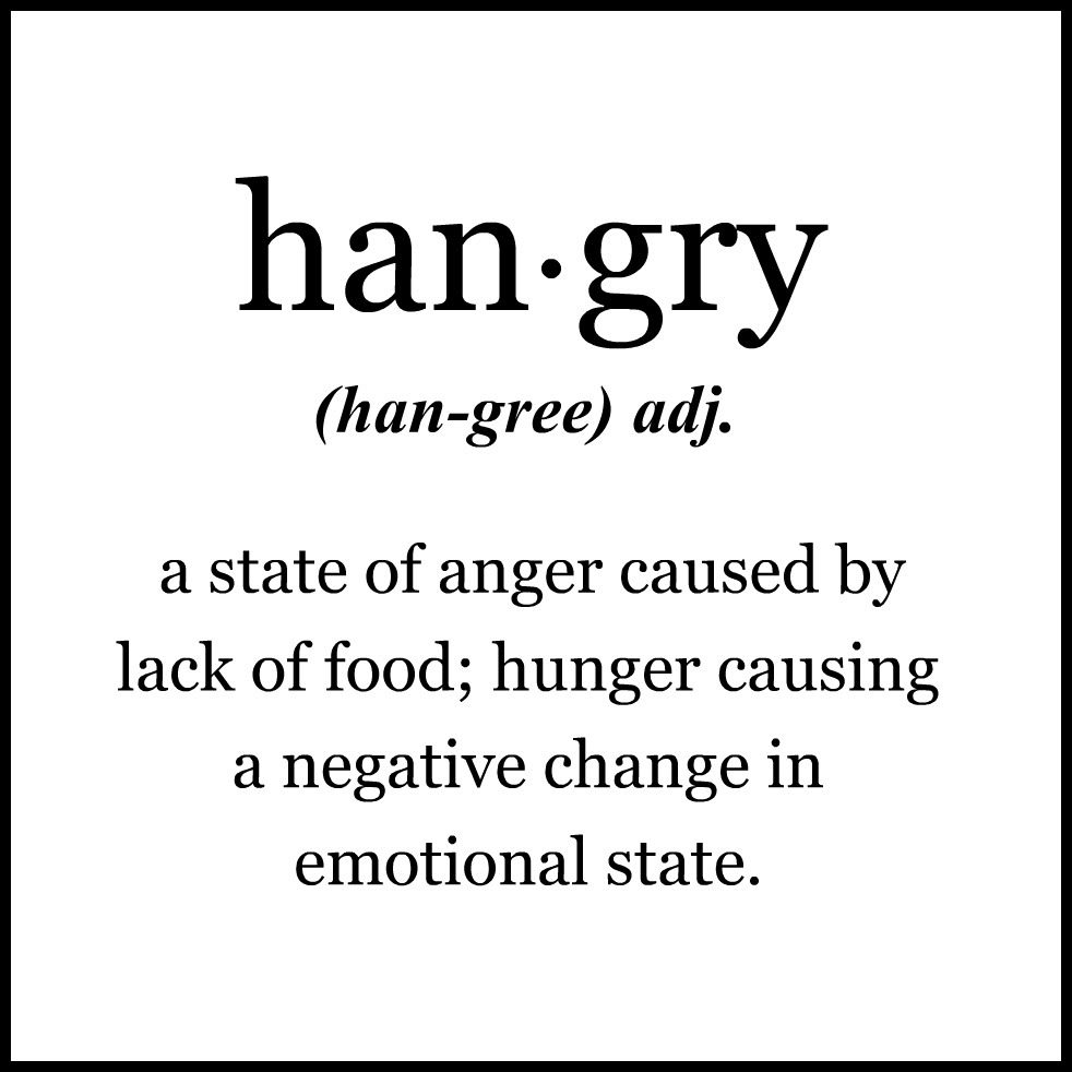 'Hangry' means hungry and angry a new update of the Oxford English