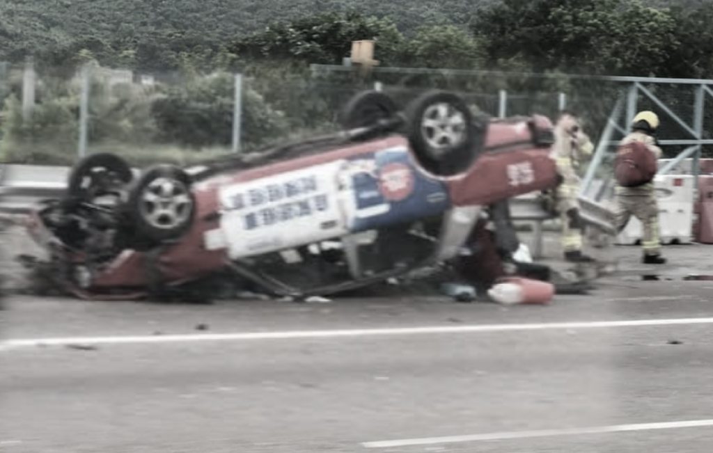 Driver and passenger sustain injuries after taxi overturns on North ...