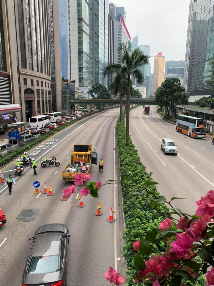 Major roads in Hong Kong including Harcourt Road are now reopen to