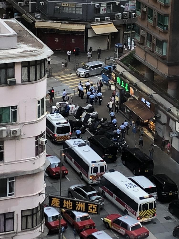 North Point Police Police on standby in North Point as mobs in white call back-up from ...