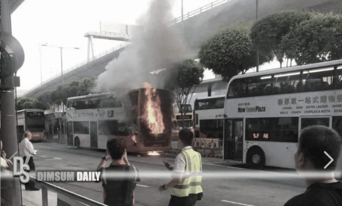 Bus on fire