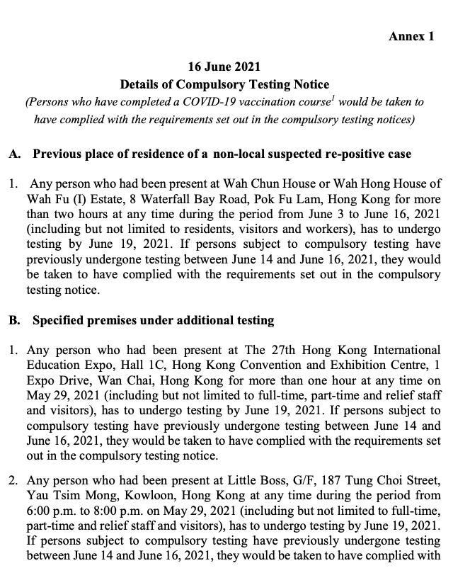 Persons present at 13 specified premises during the specified period to ...