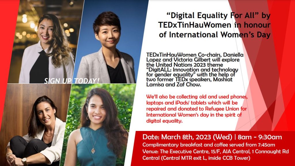 TEDxTinHauWomen’s, International Women’s Day “Digital Equality for All ...