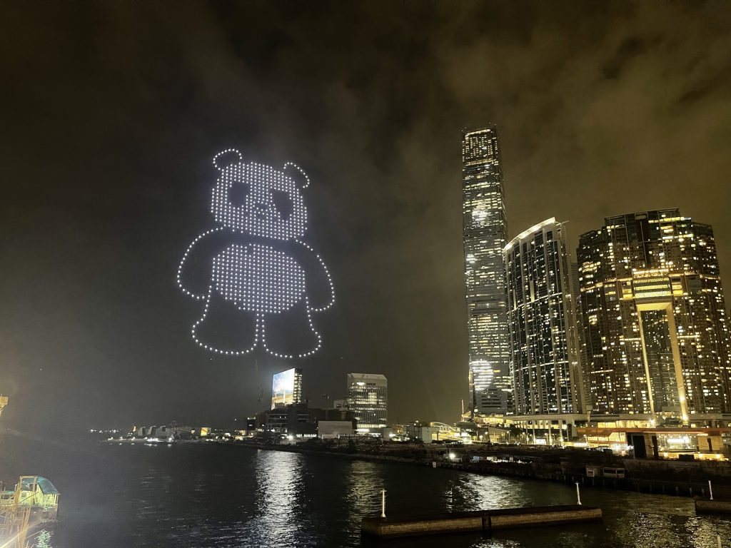 Spectacular drone show illuminates Hong Kong's night sky with ...