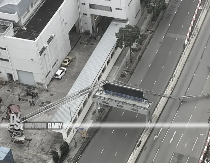 Dashcam footage captures dramatic collapse of aerial ladder in Kowloon ...