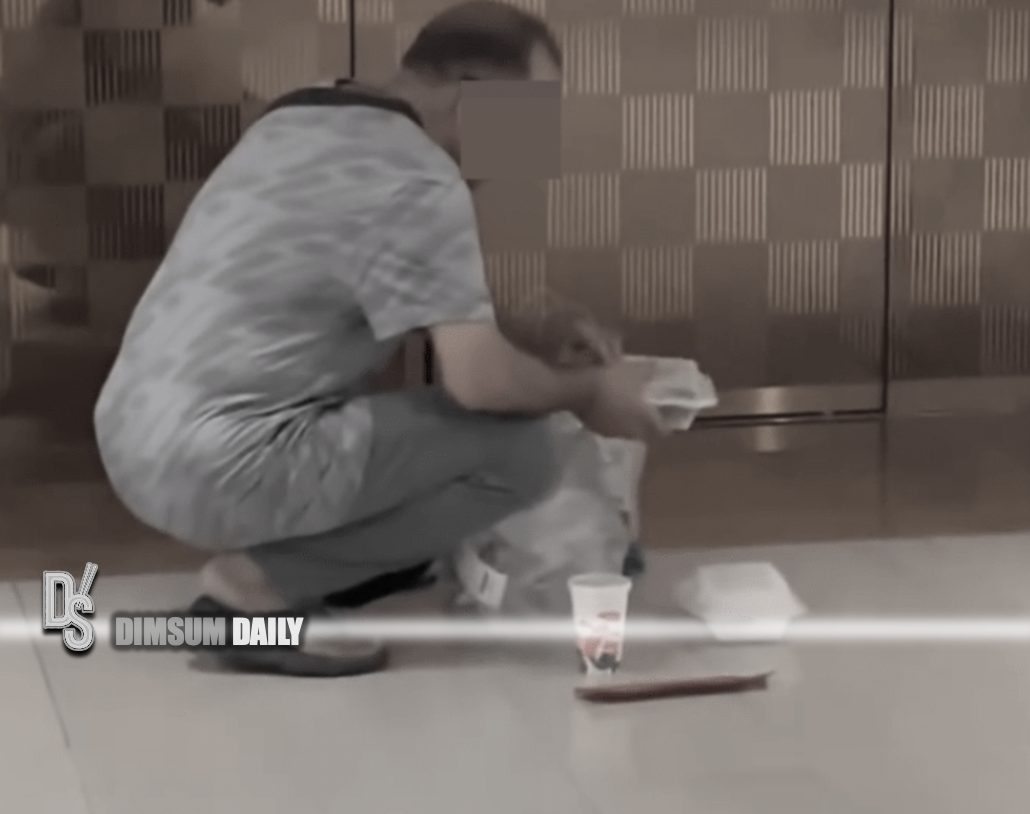 Food delivery rider spotted reusing spilled drink in TST shopping mall