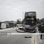 Traffic accident in Fanling involves Citybus and private car