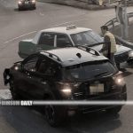 Taxi collides with private car on Tai Po Road