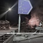 Dramatic car crash in Sai Kung leaves driver injured and vehicle in flames