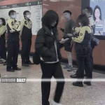 Six MTR staff confront male passenger refusing ticket inspection at Mong Kok Station