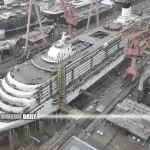 China’s second domestically-built cruise ship Adora Flora City completes hull assembly