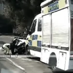 Police motorcycle involved in collision on Fanling Highway
