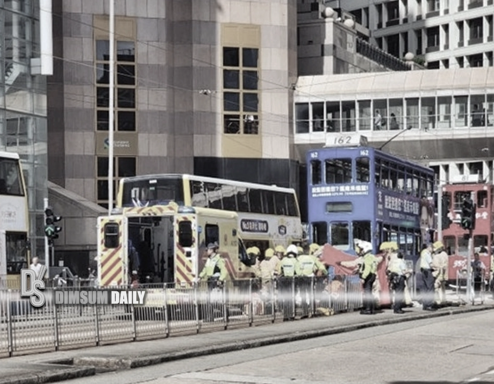 Male pedestrian injured after being struck by tram in Central