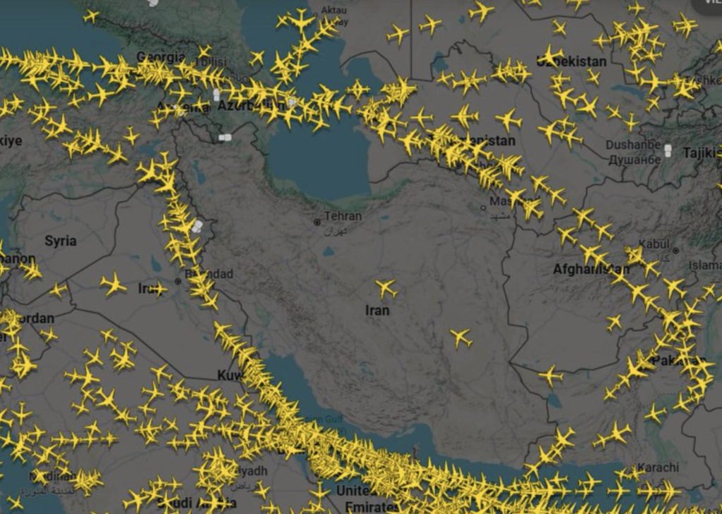 Iran closes airspace as airlines divert and Western nationals told to leave