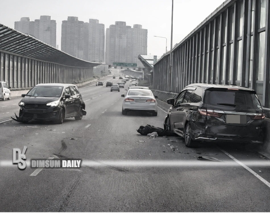 Four‑vehicle collision on Tolo Highway leaves two injured