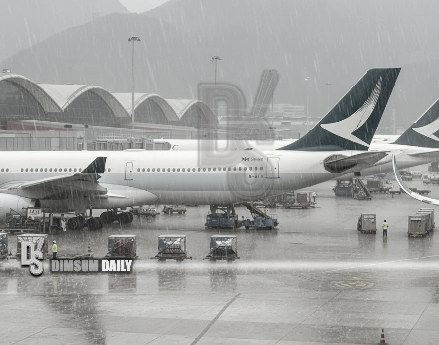 Cathay Pacific cancels Sunday flights as No. 3 signal hoisted, MTR keeps rail running with storm contingencies