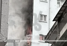 Fire breaks out at Hennessy Apartments in Causeway Bay