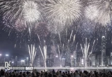 Hong Kong cuts the sky with a 23-minute National Day fireworks show
