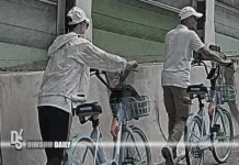 Pair on shared bikes spotted on Tuen Mun Road after Hong Kong Cyclothon