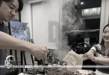Wong Cho-lam cooks for guests in seaview penthouse at Mayfair By The Sea II in Pak Shek Kok
